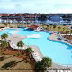 Panoramic Pool View of Barefoot Resort In Myrtle Beach, South Carolina.