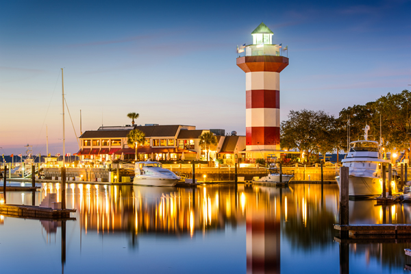 Hilton Head, South Carolina, USA Lighthouse at Twilight