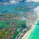 Amazing aerial view of Miami South Beach, Florida, USA